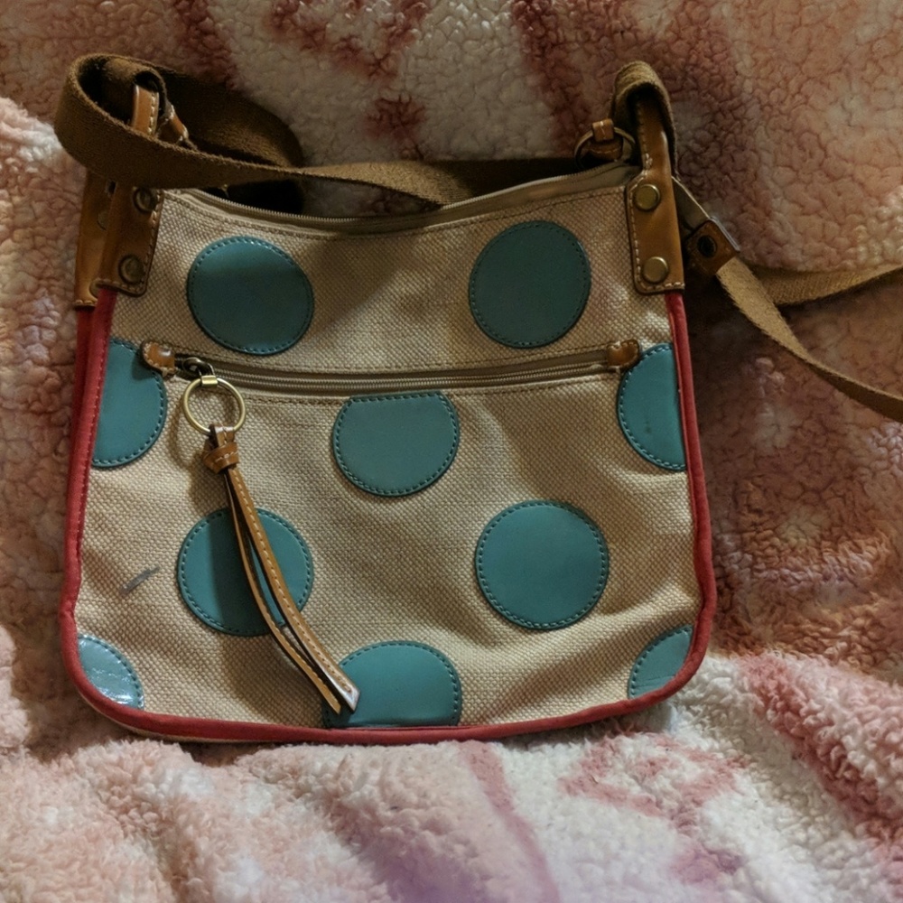 Polka Dot Fossil Crossbody